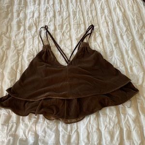 UO brown velvet top